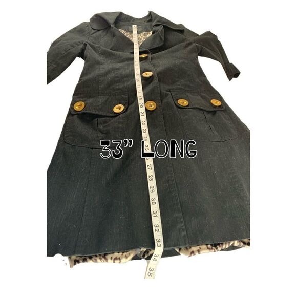Dress length black jacket, w/buttons & bow - Picture 7 of 9